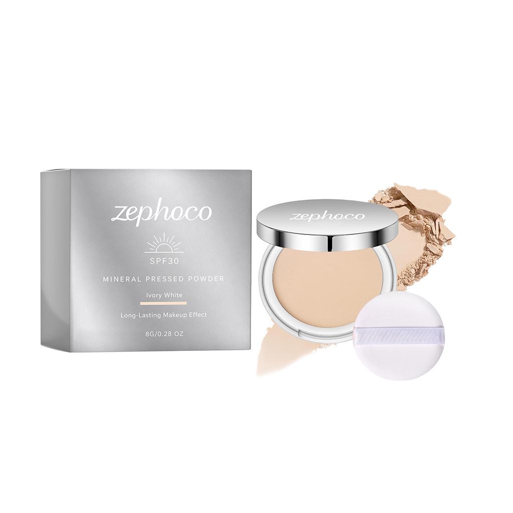 Zephoco Long-lasting Oil Control Setting Powder - Ivory White, Waterproof, Sweat-proof, Skin-friendly with Light, Soft-focus Texture.
