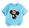 Cute Cheburashka Printed Kids Unisex Crew Neck Short Sleeve T Shirt, 100% Cotton Soft Casual Tees for Boys Breathable Lightweight Summer Basic Tops