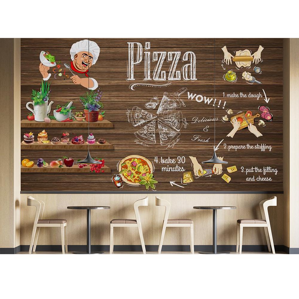 Pizza Wall Mural Restaurant Wallpaper For Fast Food Shop Pizza Posters Wallpaper 3d Pizza Mural