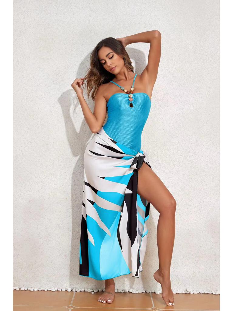 2024 Women's One-Piece Swimsuit: Slimming, Sexy, Sun Protection, Belly Covering, Gauze Skirt Bikini Set