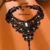 Skull Pirate Black Lace Clavicle Necklace - Gothic Style for Halloween