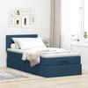 Ottoman Bed with Mattress Blue 100x200 Cm Fabric