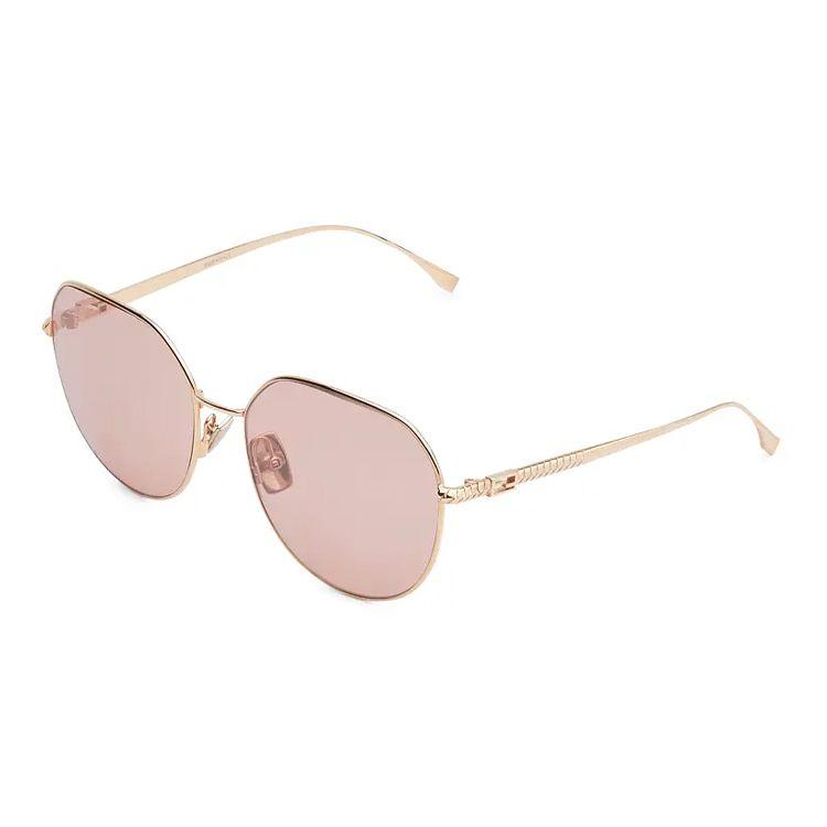 Fendi Metal Round Logo Sunglasses Women sunglasses Rose-Gold FOA018V1TF1EKL Rose Gold