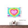 VIKAMA Rainbow Tie Dye Heart Tapestry Dopamine Colour Cure Ins Style Decorative Tapestry Room Background Decoration
