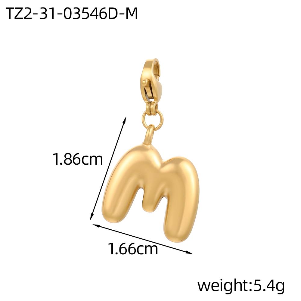 CARLIDANA 3PCS Bubble Letter Jewelry Pendant A-Z Stainless Steel Lobster Clasp Gold Color Bracelet Alphabet Charms Accessories
