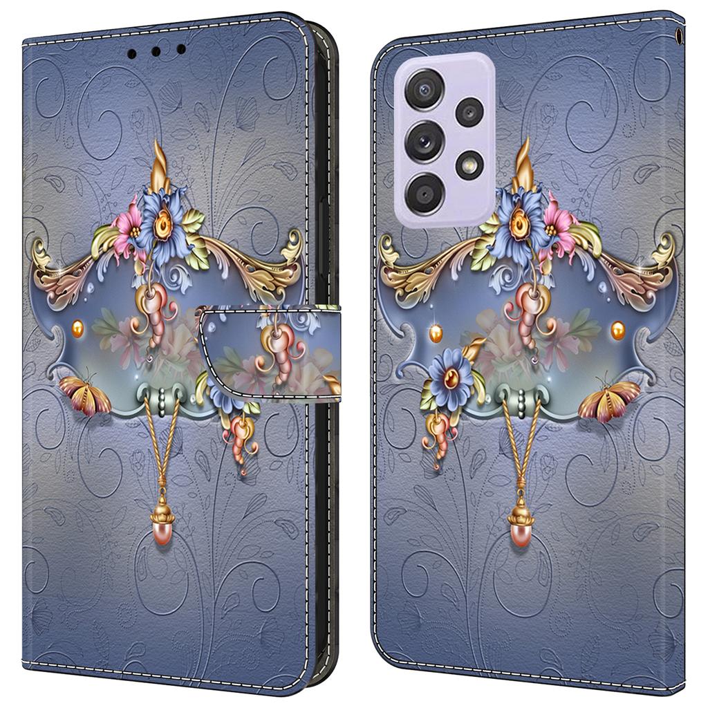 Pro Samsung Galaxy A52 4G/5G/A52s 5G Pouzdro Vzorový tisk Vyklápěcí Folio Kožený Kryt na Telefon