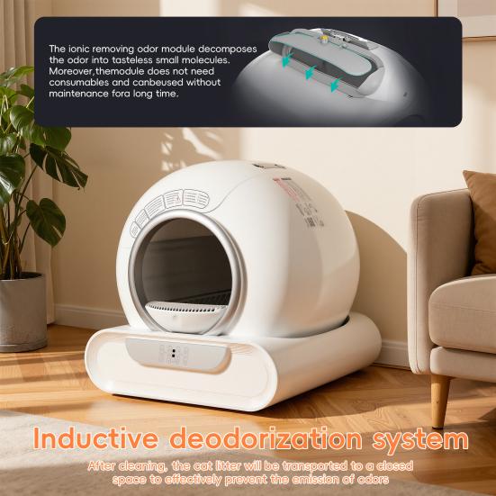 Lettiera autopulente per gatti, Lettiera elettrica per gatti, Lettiera intelligente per gatti con controllo remoto tramite APP, Ingresso spazioso, Grande