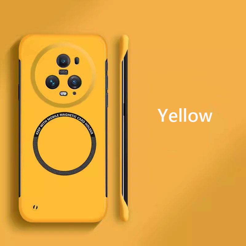 

Безрамочный Магнитный Тонкий Чехол для Magsafe для Honor Magic5 Pro Magic4 Pro Magic 5 4 3 Pro 5G Беспроводная Зарядка Жесткая Задняя Крышка For Honor Magic3 Pro жёлтый