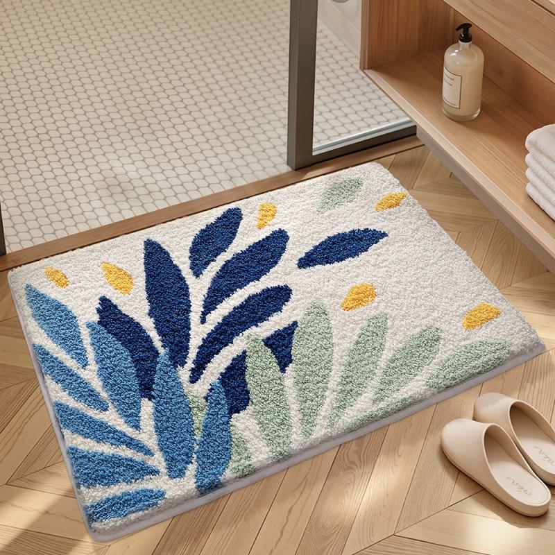 Plush Bath Mat Absorbent Non-Slip Floor Rug Bathroom Entrance Quick Dry Chenille Carpet Korean Style Home Decor