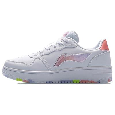 LiNing Rutschfest Leicht Balance Verschleißfest Niedrig geschnitten Skateboard Schuhe Damen Weiß Lila AGCR342-1