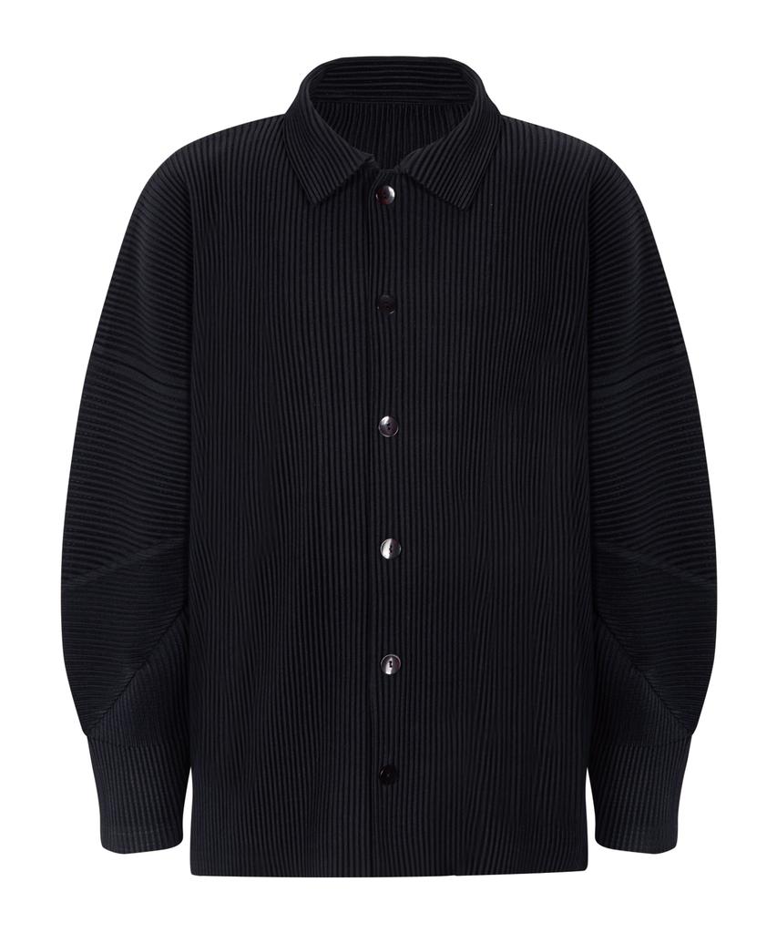 LEVELD Pleated Line Oversized Long Sleeve Shirt