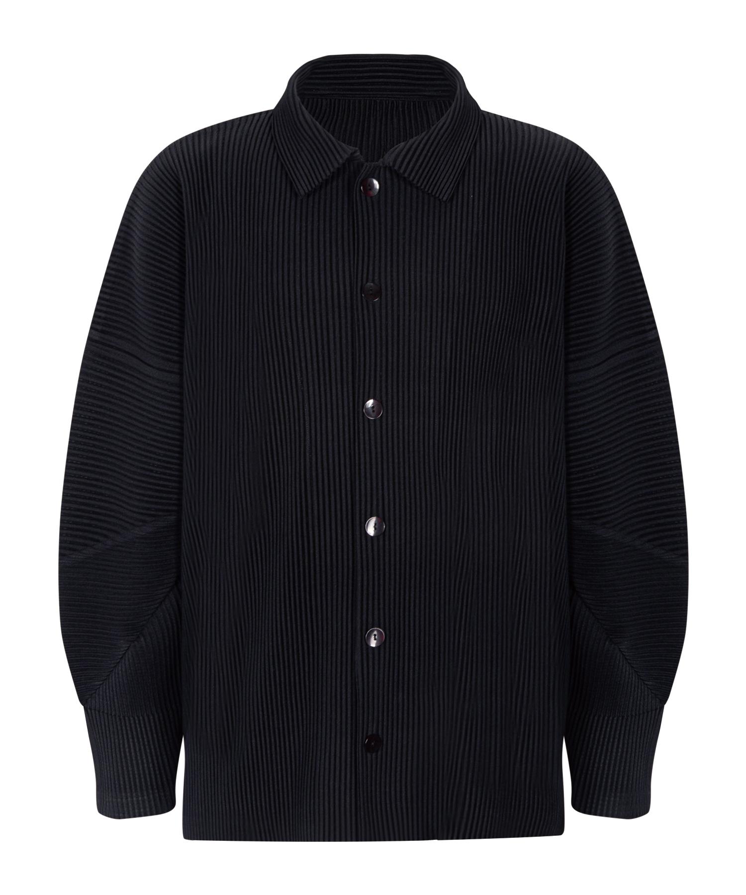 Рубашка Reve Eld с плиссированной линией, оверсайз, с длинным рукавом Black/1 Size