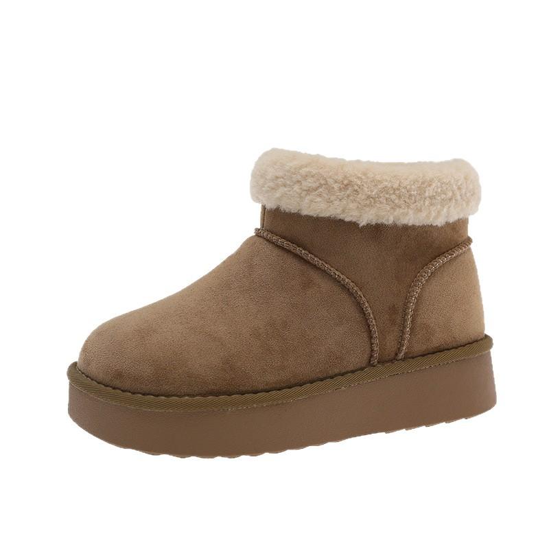 [Fanfna] Retro platform snow boots for women's 2025 autumn new velvet thickened warm wear-resistant non-slip cotton shoes