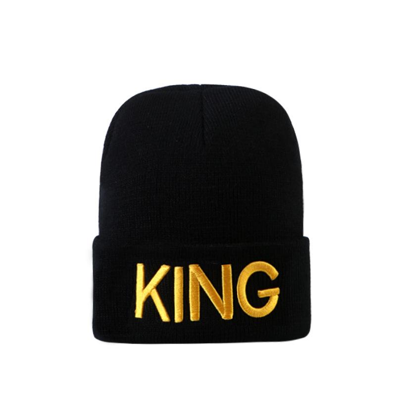 

Уличный стиль хип-хоп тренд ВЫШИВКА ВЯЗАНАЯ ШАПКА большой окружности головы парная трендовая универсальная теплая шапка из шерсти One Size Elastic