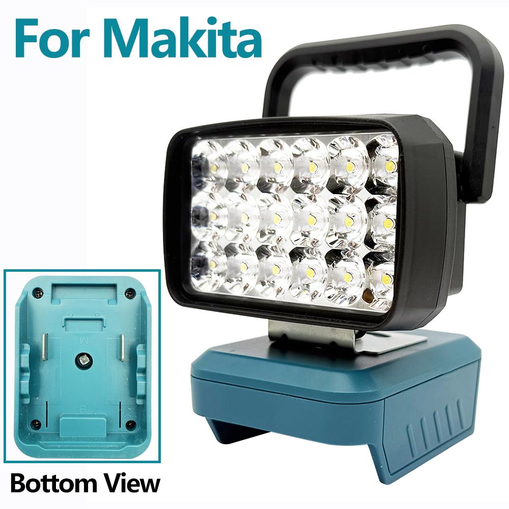 18 LED Portable Lanterns Spotlight Torch LED Work Lights Lamp for Makita BL1830 for Milwaukee for Dewalt 18V 20V Lithium Battery