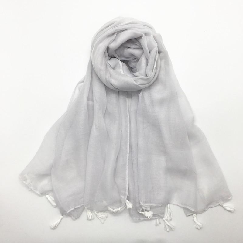 Solid Voile Women Scarf New Summer Girls Tassels Sunscreen Thin Scarves Soft Shawl Foulard Viscose Spring Lady Wrap Shawls
