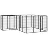 VidaXL Dog Playpen 18 Panels Black 50x100cm Powder-Coated Steel 3115950