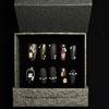 Winter Floral Cat Eye Nail Art Set Handmade Wearable Women Holiday Party Elegant Style