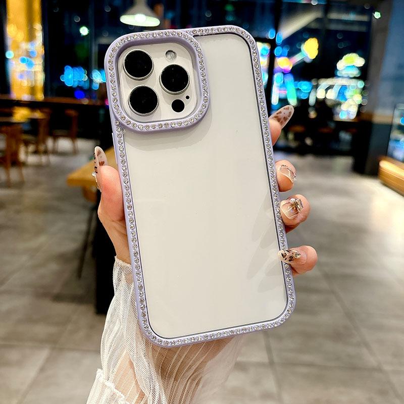 Diamond Transparent Phone Cases for IPhone 17 16 15 14 13 12 11 Pro Max Rhinestone Back Cover