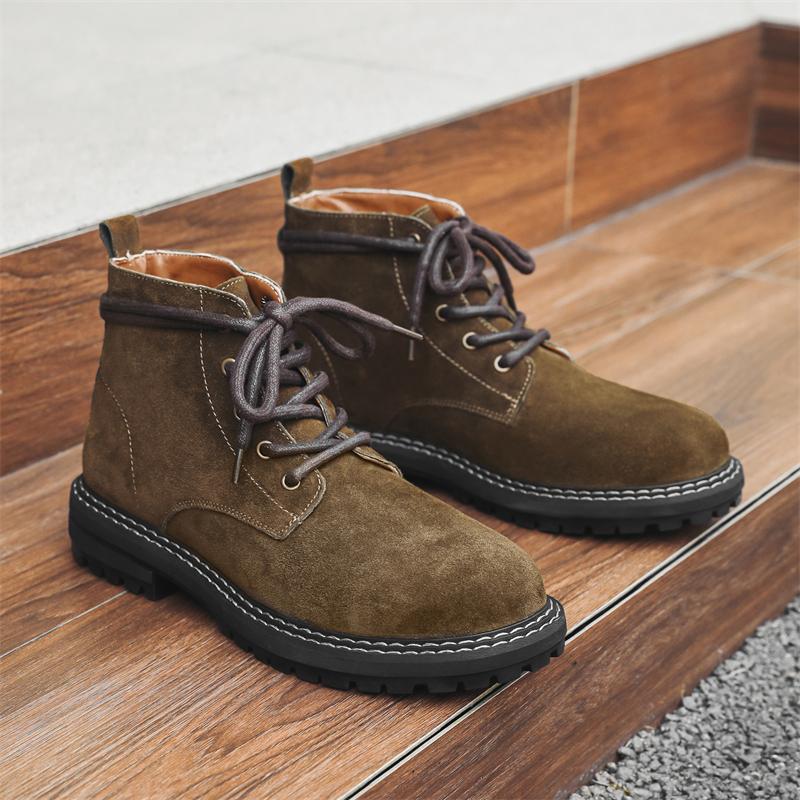 Spring Stylish Epidemic trend Genuine Leather Boots Men Brand 2024 Comfortable British Style Retro Fashion Ankle Boots