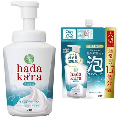 [Raku Raku Cart In] Lion Hadakara Body Soap Foam Type Creamy Soap Fragrance Body   Refill Set