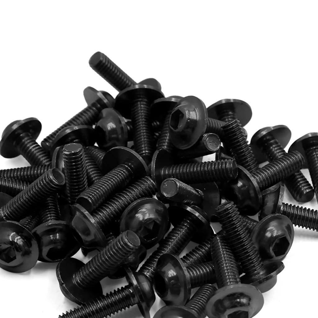 uxcell Motorcycle Bolt Screws, Hex Socket Bolts, Aluminum Alloy, Black, M6 X 20, 40 Pieces