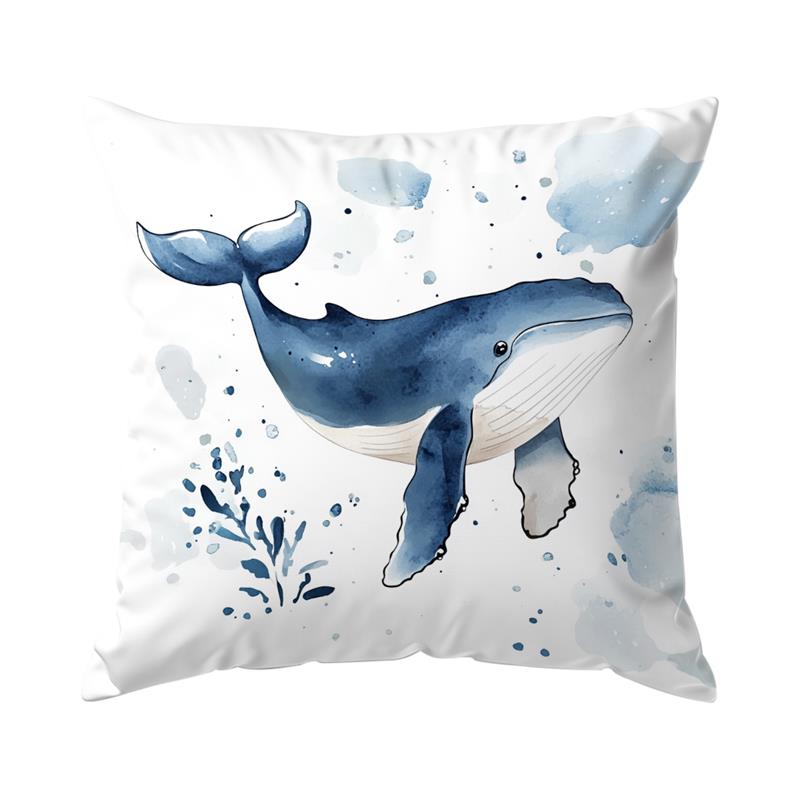 Marine Animals Watercolor Painting Throw Pillow Cover Comfortable Pillow Office Cover Living Room Home Decor Pillowcase