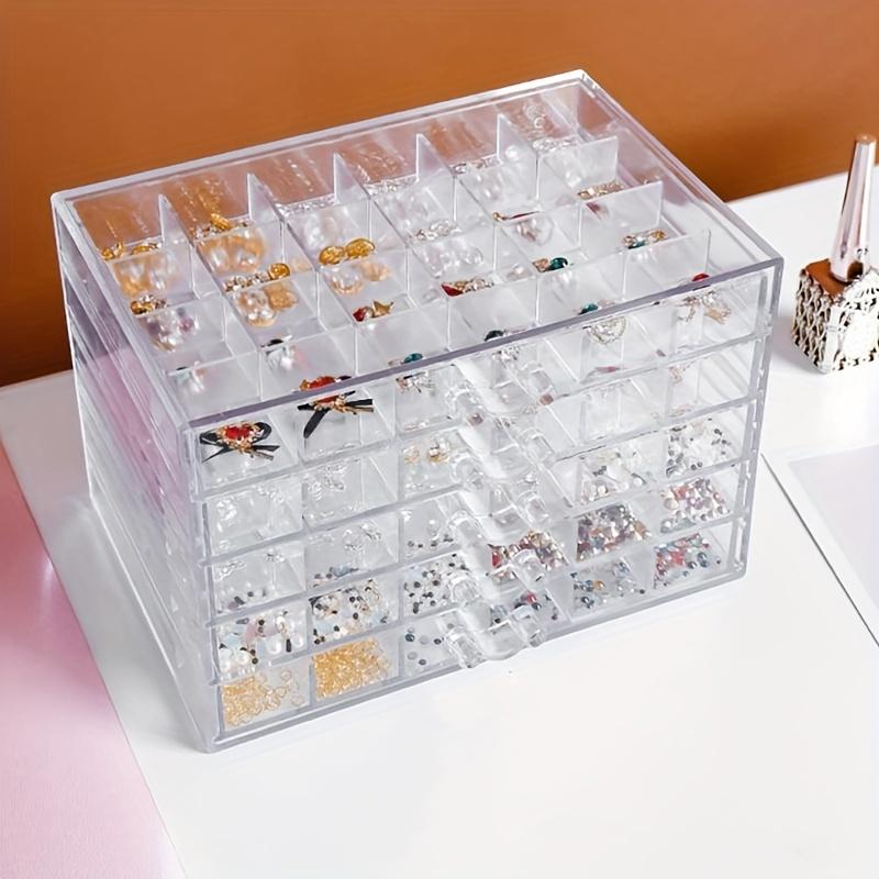 Cutii de depozitare pentru pictură cu diamante acrilice, cutie de bijuterii cu 120 de grile/72 de grile, organizator transparent pentru depozitarea cerceilor cu L transparent