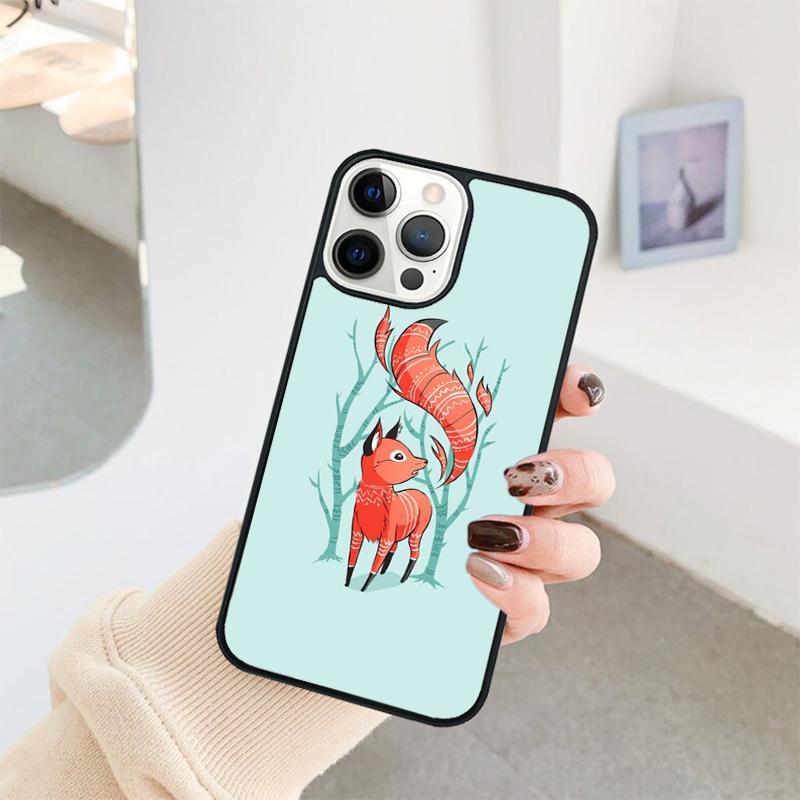 Red Fox Pattern Phone Case For iPhone 17 Air 16 15 14 11 12 13 Pro  MAX Plus coque Cover Shell
