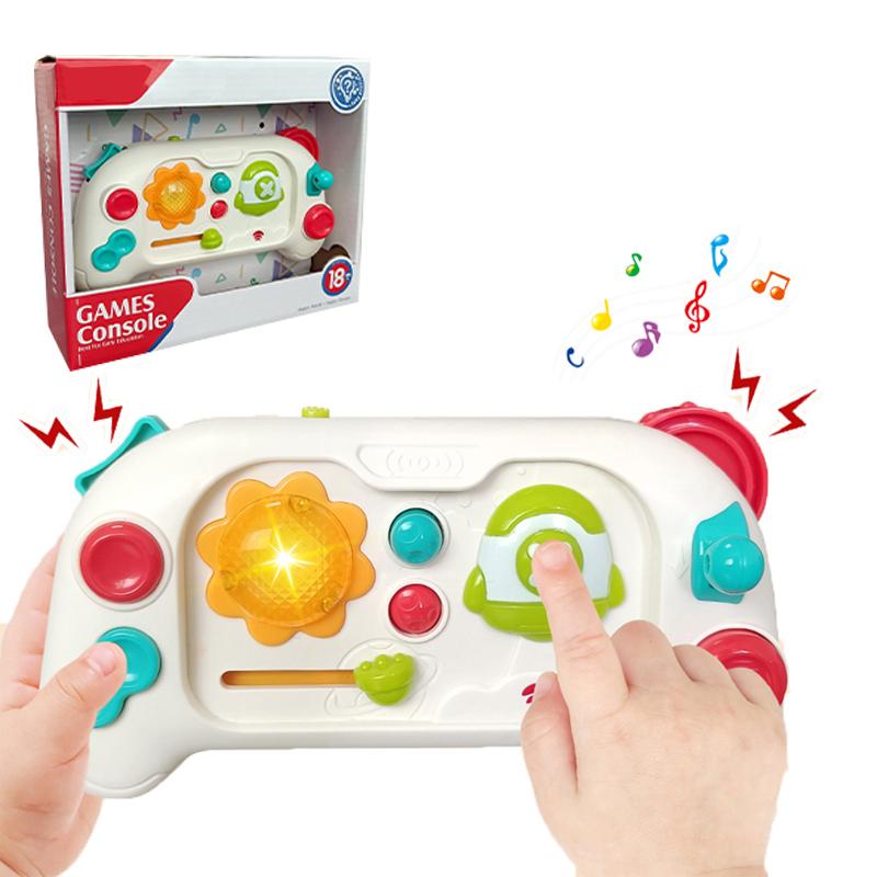 Baby Simulation Game Console Toys with Music&Lights Mini Game Console Finger Action Fine Training Educational Montessori Toys