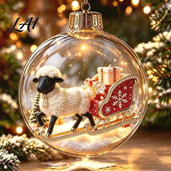 Festive Party Decorations Glowing Christmas Story Ornament Light‑Up Mini Holiday Scene Hanging Ball with Warm Tree Ornaments LED Light Clear