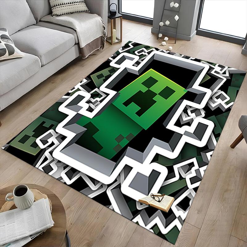 1pc Minecraft Pixel Art Carpet for Playroom Bedroom Living Room Sofa Home Decor,kids Game Area Rug Non-slip Floor Mat Y730121
