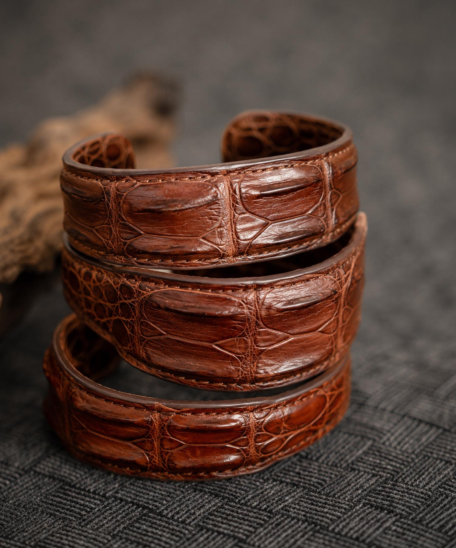 Vaom Alligator Leather Bracelet brown
