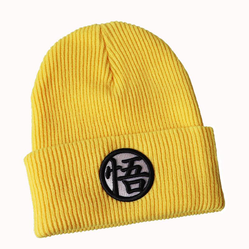 New Dragon Ball Anime Goku Three-dimensional Embroidered Cartoon Student Knit Hat, Unisex Woolen Beanie, Cold Weather Pullover hat5Color