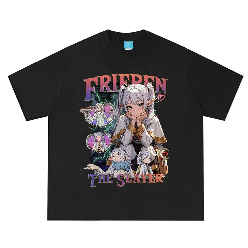 

Anime Frieren_ Beyond Journey s End Frieren The Slayer T-shirt Men s Women Clothing Fashion Short Sleeve Cotton Summer T-shirts S чёрный