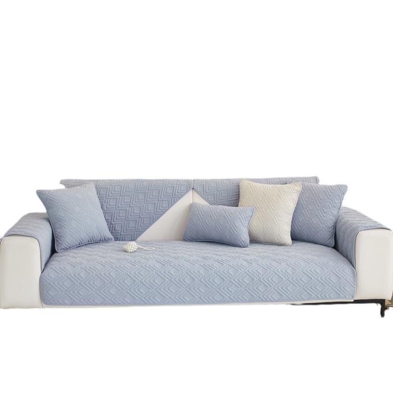 Sofakissen, einfarbiger Stoff, universelles rutschfestes Vierjahreszeiten-Sitzkissen, schlichter, moderner rutschfester Vierjahreszeiten-Sofabezug aus Leder