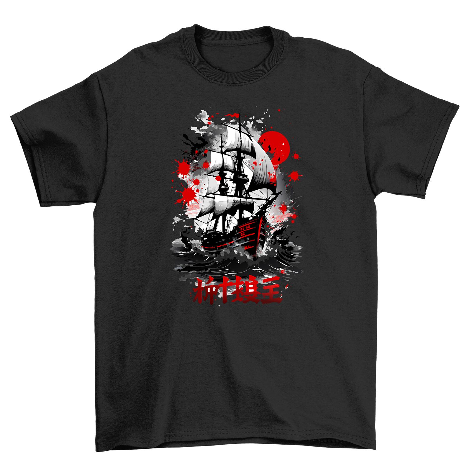 Black Ship Anime T-Shirt Mens Womens Tees Top - Sailing into Coolness! Unleash your inner pirate with 3XL