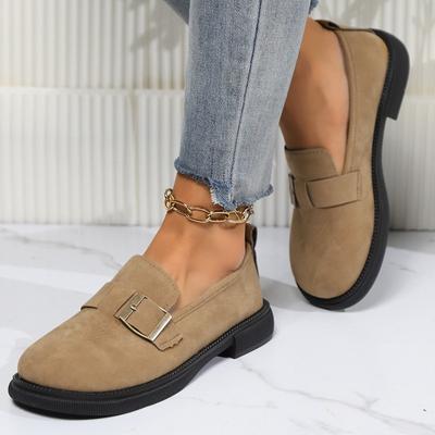 Women Loafers Spring Autumn Women's Retro Shoes New Khaki Flats Soft Sole Slip On Casual Single Shoes for Women Plus Size 35-42