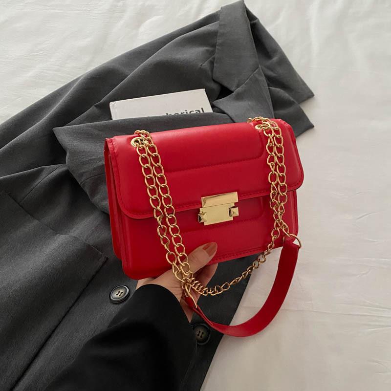Fashionable Pu Leather Chain Crossbody Bag For Women Stylish Versatile Small Handbag
