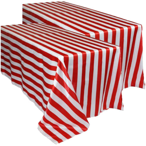 

LIFKOME Stylish Nordic Rectangular Tablecloth, Set of 2, Red and White Striped, Solid Color, High Density, 137x274cm