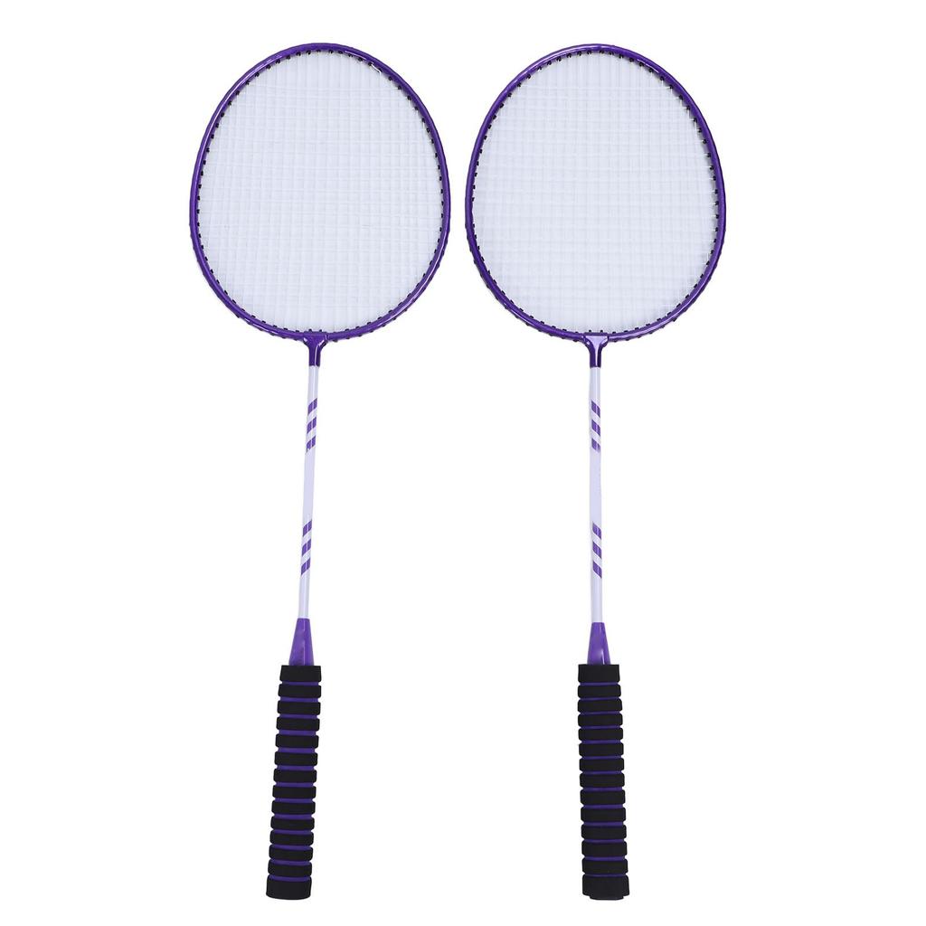 2PCS Badminton Rackets for Adults Teens Iron Alloy Anti Slip Badminton Rackets Set with Nylon Shuttlecocks Carrying Bag