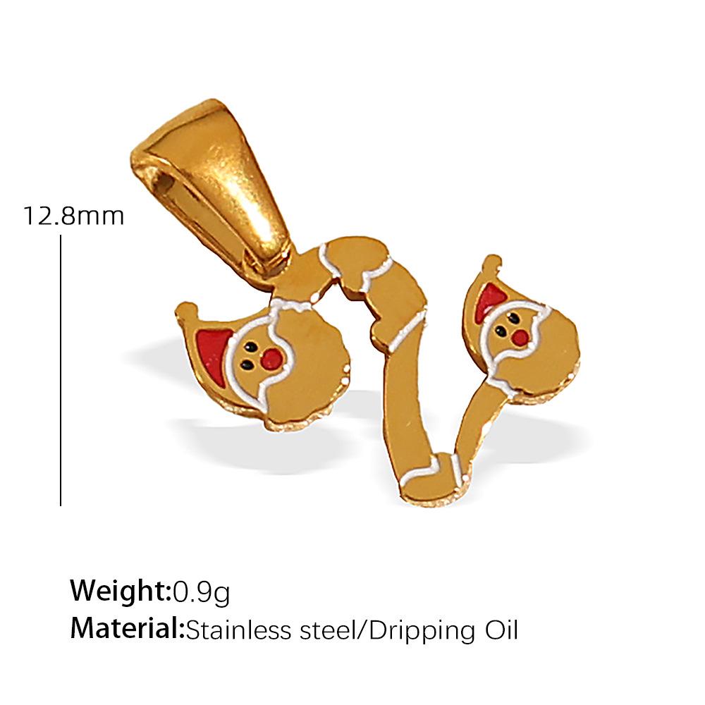 2024 Autumn/Winter Non-Fading Titanium Steel Alphabet Pendant with Cute Cartoon Charm