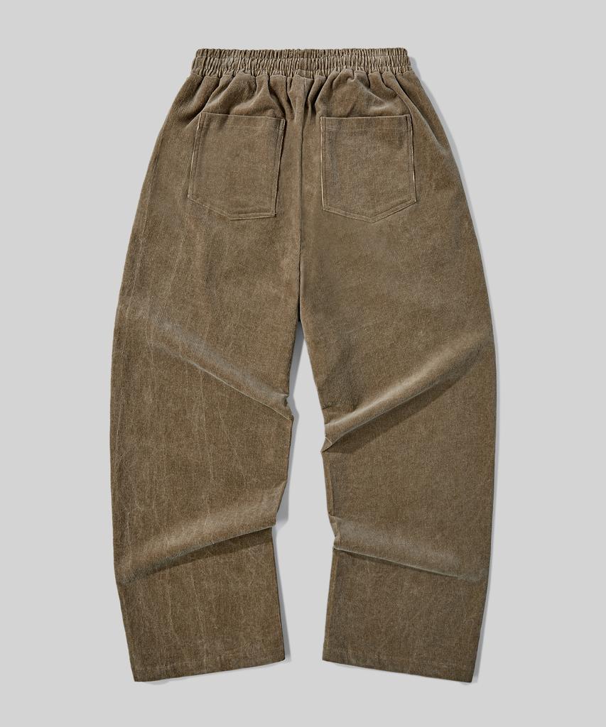 Beodeonteu Basic Wide Corduroy Elastic Pants [Timber]