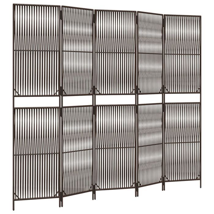 VidaXL Cloison de Séparation 5 Panneaux, Séparateur de Pièce, Écran d'Intimité, Paravent de Salon Chambre, Moderne, Marron 365397