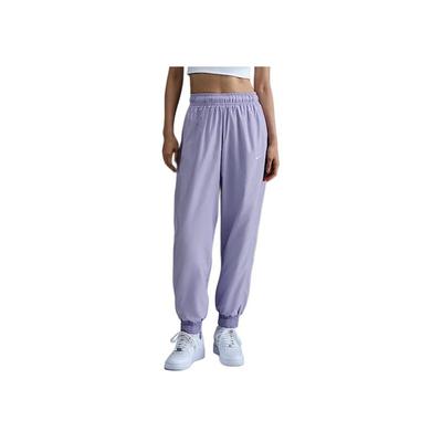 Solid Color Mid-Rise Loose Fit Jogger Pants Women Bottoms Light-Purple FV7661-533