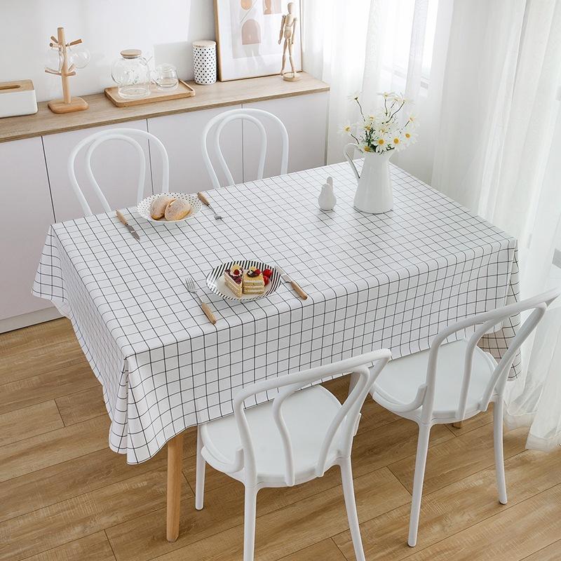 Waterproof & Stain-Resistant Plaid PEVA Tablecloth for Dining or Stall Use