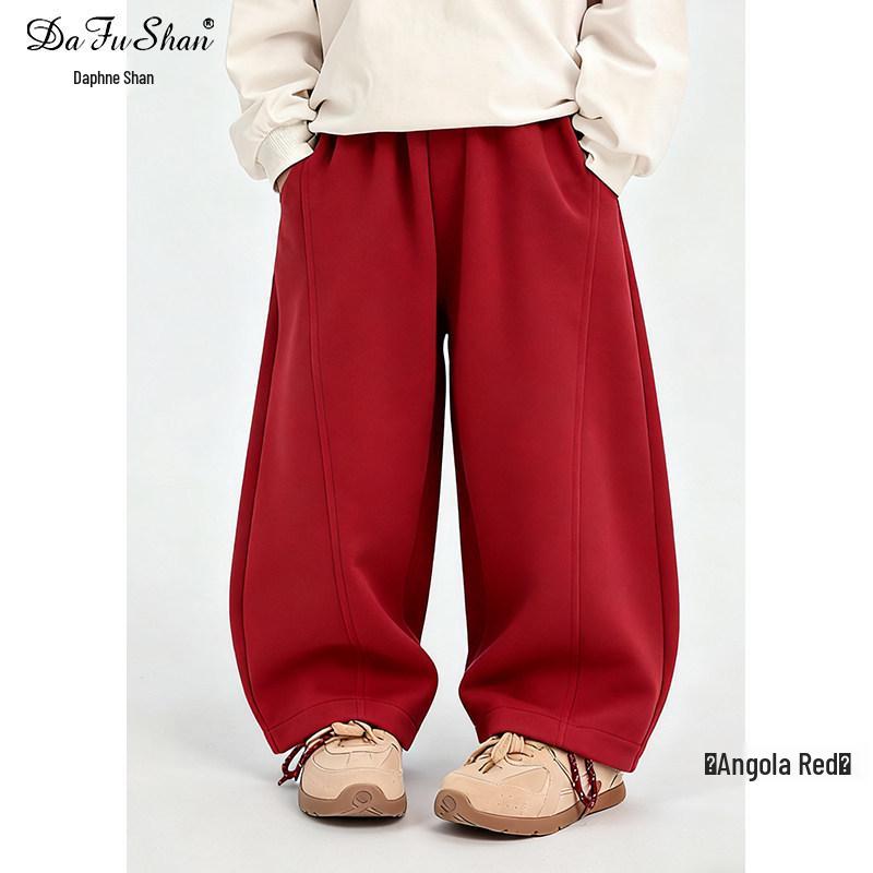 

Kids Fleece-Lined Winter Sweatpants: Thick, Warm, Casual Boys One-Piece Sports Pants 150 cm