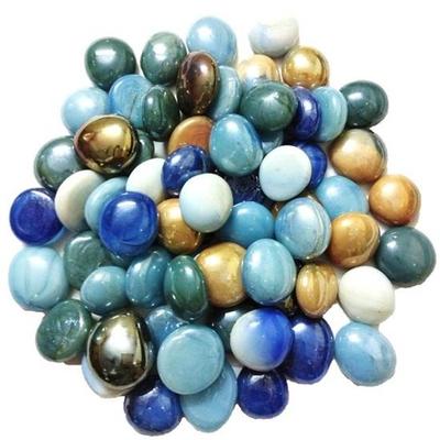 900gm Flat Round Marbles Mix Milky Decorative Stone for Decorative Stone Fountain, Vase Fillers, Party Table Scatter, Wedding, Decoration Beads