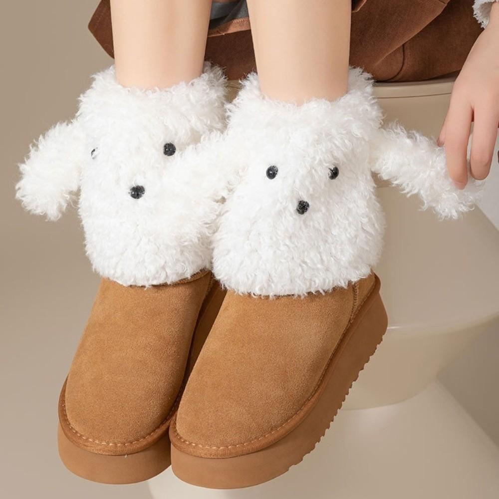 Spicy Girls Puppy Leg Warmers JK Plush Boots Cover Fashion Dog Ears Foot Cover Women