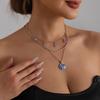 Collarbone Skimming Ceramic Shell Necklace Vintage Drip Glaze Detailing Multi Layering Chain Design